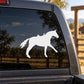White strolling horse window decal on car glass