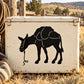 Packed mule decal with black mule silhouette and rope outline