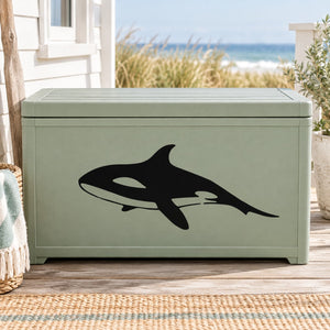 Black killer whale decal sticker, drifting style silhouette