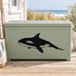 Black killer whale decal sticker, drifting style silhouette