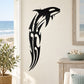 Black orca whale decal with white highlights