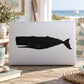 Black sperm whale decal with eye and fin details