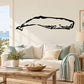 Sperm whale wall decal with black outline and white body