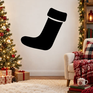 Black long stocking vinyl decal with white cuff