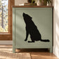 Black sitting howling wolf decal silhouette