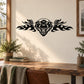 Jaguar head and flame decal in black, centered on a wall