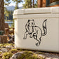 Mexican wolf decal, black outline of standing wolf on white cooler