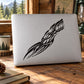 Tribal wolf head decal sticker with black tribal line design