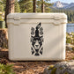 White cooler with black geometric wolf decal