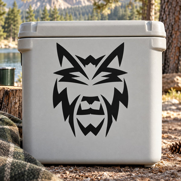Black abstract wolf head decal graphic