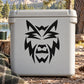 Black abstract wolf head decal graphic