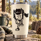 Black walking wolf face decal for outdoor drinkware