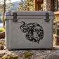 Black wolf head fire decal with flame detailing