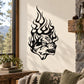 Hot Timber wolf head decal with black flames and snarling face