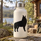 Black wolf howl silhouette decal with howling posture, for outdoor decor or bottles
