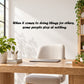 Wall quote mural decal with black cursive motivational text on wall