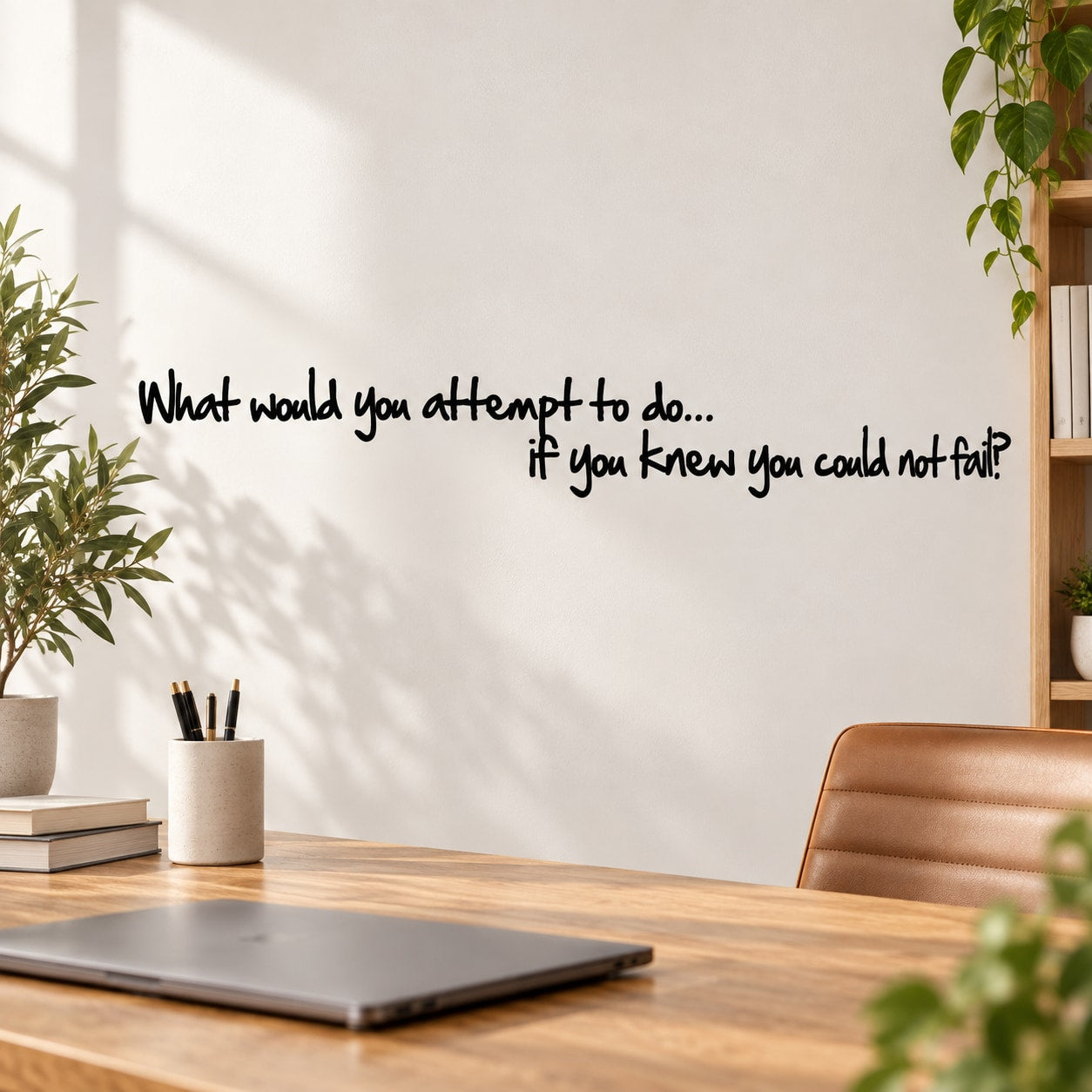 Wall quote decal: “What would you attempt to do… if you knew you could not fail!”