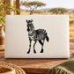 Black zebra full-body decal silhouette on light background