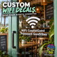 Custom public WiFi decal with WiFi icon and WiFi: CoastalGuest text