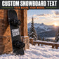 Black snowboard text vinyl decal with white 'SUMMIT SEEKER' lettering