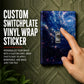 Galaxy vinyl switchplate wrap sticker with switch cutout