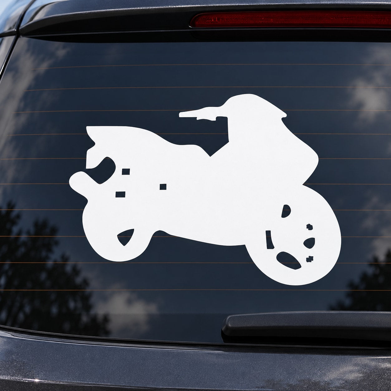 Small scooter decal with white scooter silhouette