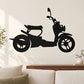 Black little scooter vinyl decal, side profile riding pose.