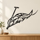 Black scooter and flame decal on light wall