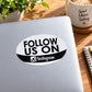 Oval Follow Us on Instagram vinyl sticker with black and white text and logo