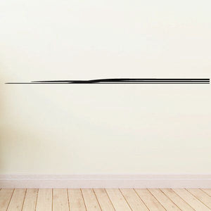 Vehicle pinstripe vinyl decal with long horizontal black stripe