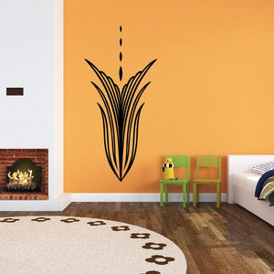 Black stylized flame pinstripe vinyl wall decal for vehicle, single-piece design