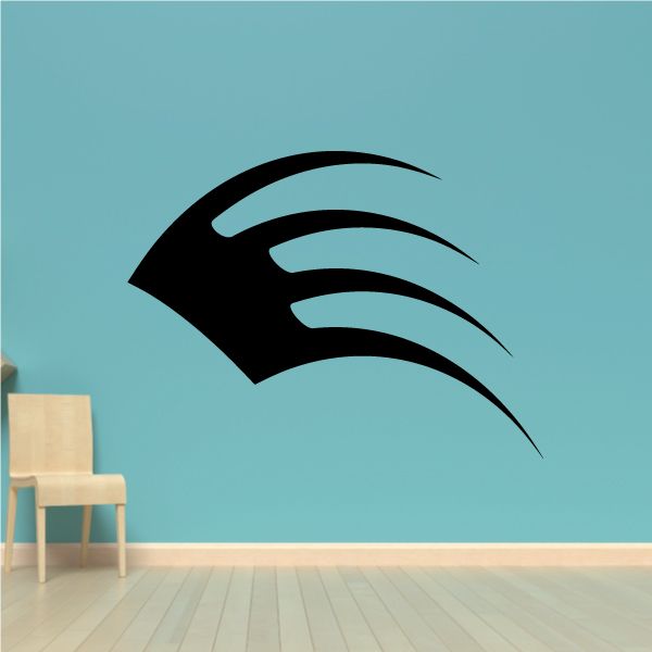 Black vehicle pinstripe vinyl decal with curved racing flame stripe graphic
