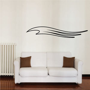 Car pinstripe vinyl decal with black swooping stripe lines