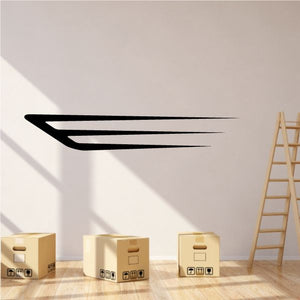 Black vehicle pinstripe vinyl decal with two angled stripe lines