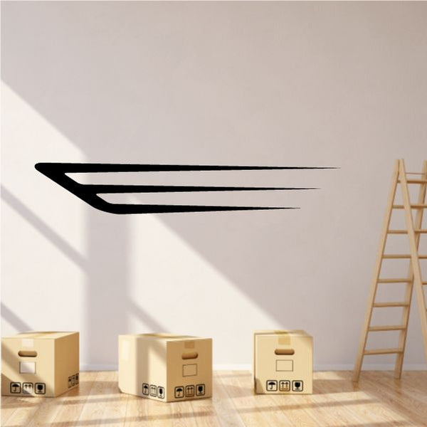 Black vehicle pinstripe vinyl decal with two angled stripe lines
