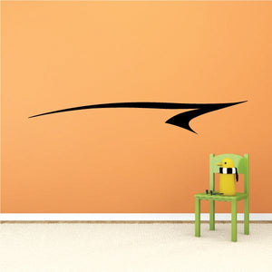 Black pinstripe arrow vinyl decal with swoosh tail
