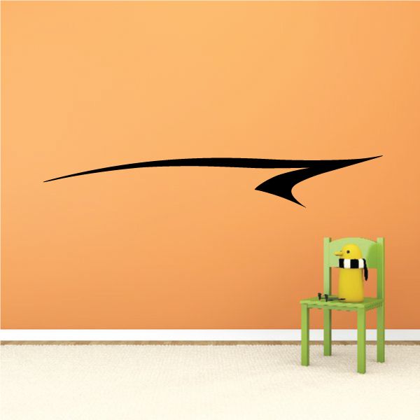 Black pinstripe arrow vinyl decal with swoosh tail