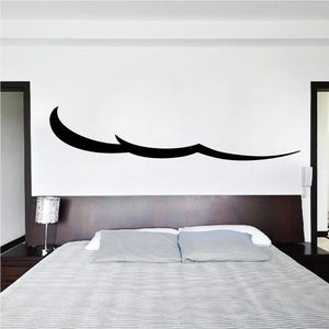 Black curved pinstripe vinyl decal for vehicle