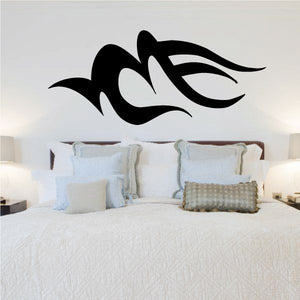 Black vehicle pinstripe vinyl decal with flame-like swirl design