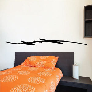 Black pinstripe vinyl decal with jagged swoosh line