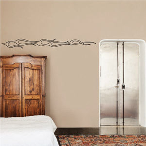 Pinstripe vinyl decal with black swirling lines