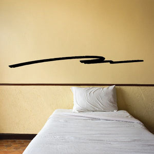 Black vehicle pinstripe vinyl decal, long stripe with angled end