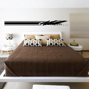 Black pinstripe vinyl car decal on wall