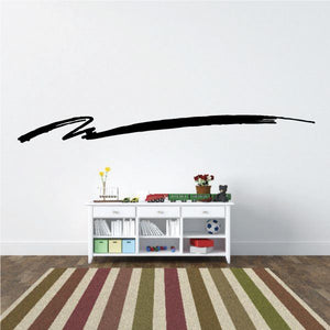 Vehicle pinstripe vinyl decal, black curved swoosh line