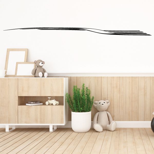 Vehicle pinstripe vinyl decal, long black swoosh stripe for walls or cars