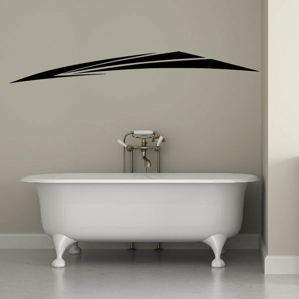 Black vehicle pinstripe vinyl decal, long swoosh stripe for car or wall