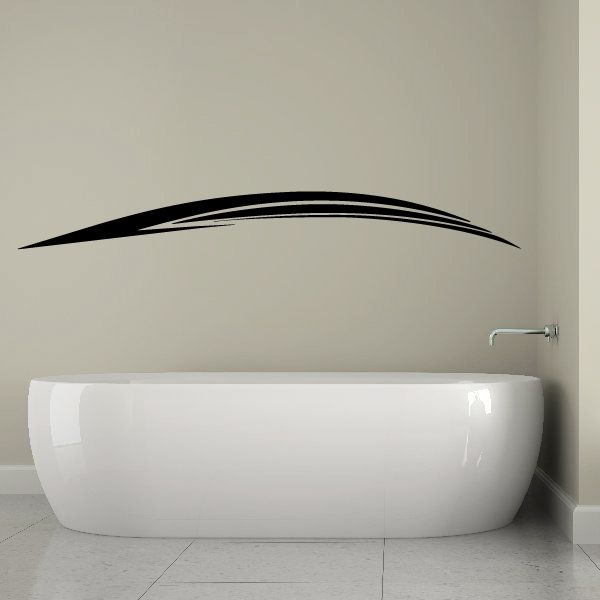 Black curved pinstripe vinyl decal with slim double outline stripe