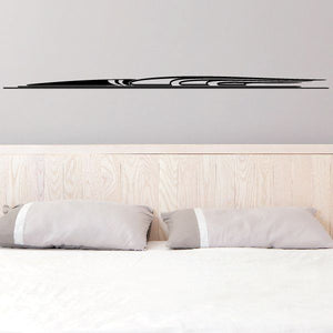 Pinstripe vinyl decal strip with black and gray curved pinstripe lines