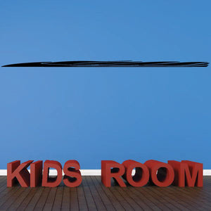 Kids Room vinyl wall decal with red lettering and thin black pinstripe