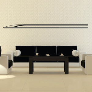 Vehicle pinstripe vinyl decal with black double stripe lines